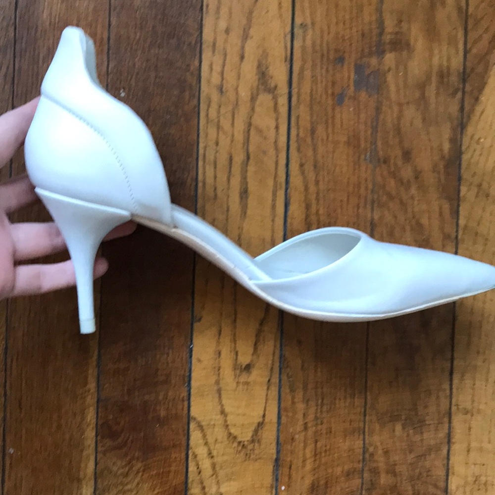 COS white leather d’orsay pumps